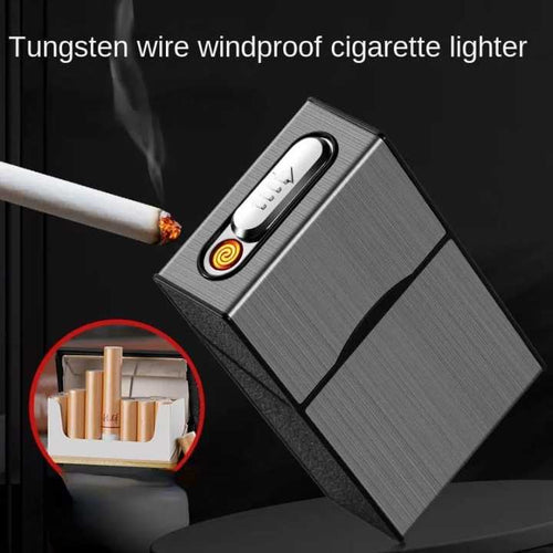 Cigarette Case With Rechargeable Lighter