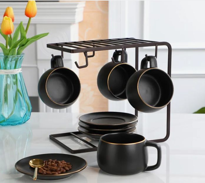 Home Lifestyle 6 Hooks Iron Coffee Rack