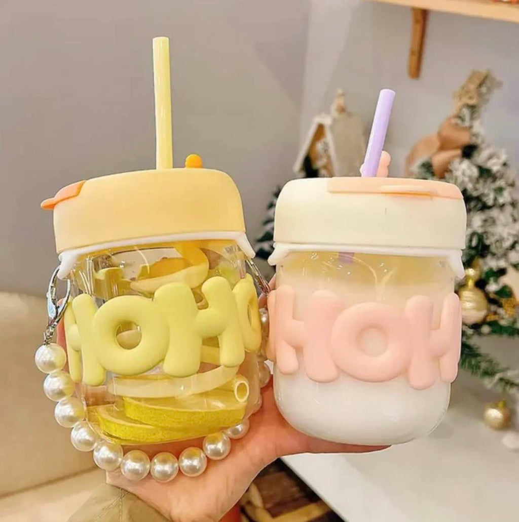 Imported Cute Girl Transparent Glass Heat Resistant Tumbler