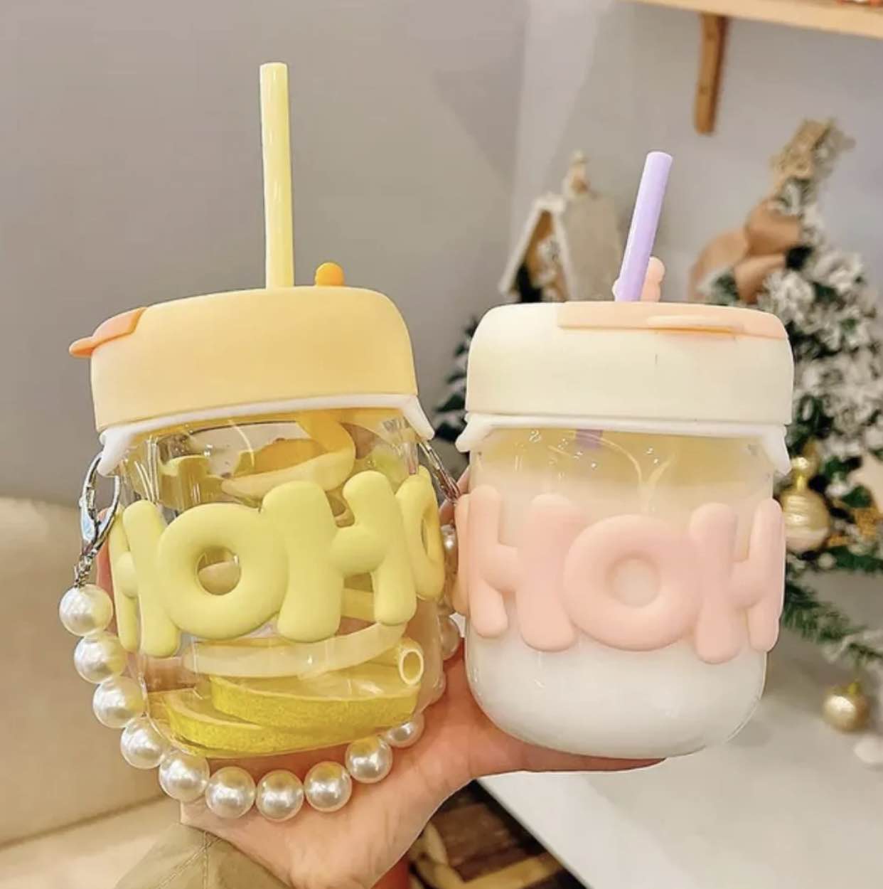 Imported Cute Girl Transparent Glass Heat Resistant Tumbler